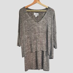 Joseph Ribkoff Womens Top Slinky Layered Top Sized 8 Gray Stretch Shirt